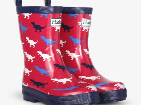 T-Rex Silhouettes Shiny Rain Boots Online Sale