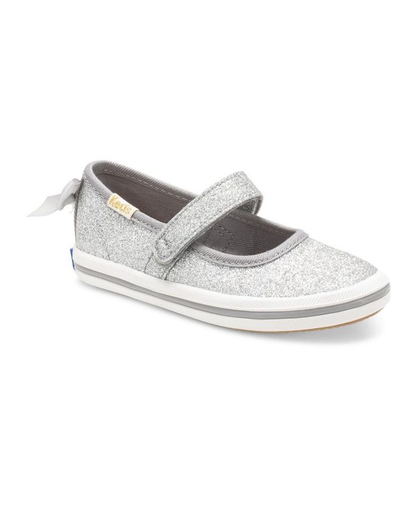 Kate Spade Sloane Kid s Mary Jane Sneaker - Glitter Silver Online Sale