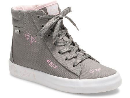 Double Up Kid s High Top Sneaker - BFF Grey Canvas Supply