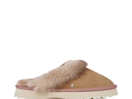 Jolie Sharky Crimp Women s Shearling Slipper - Camel Online Hot Sale