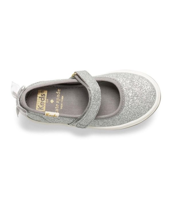 Kate Spade Sloane Kid s Mary Jane Sneaker - Glitter Silver Online Sale