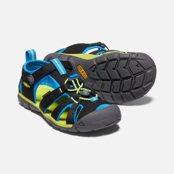 Seacamp II Kids  CNX Active Sandal - Black Brilliant Blue Discount