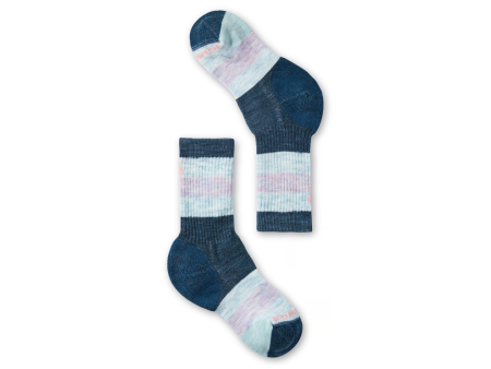 Hike Full Cushion Striped Kids Crew Socks - Twilight Blue Online Hot Sale