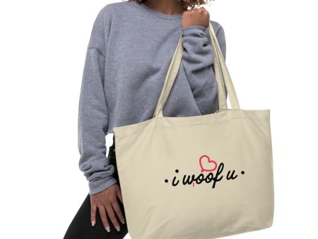 I Woof U Large Organic Tote Bag Online now