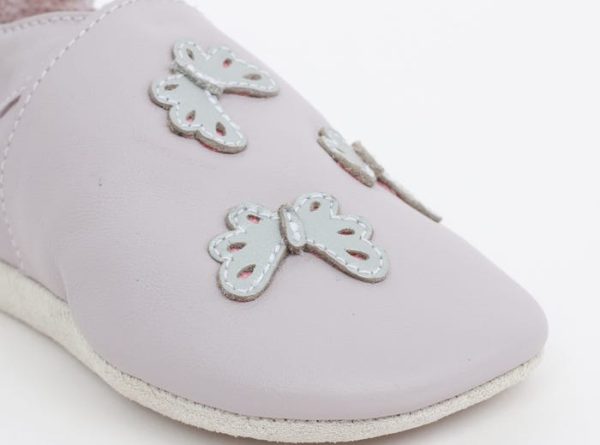 Soft Sole Leather - Lilac Butterflies For Sale