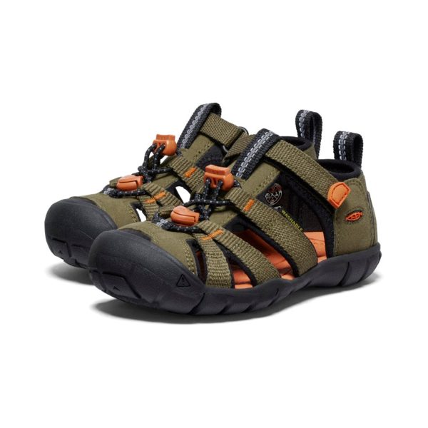 Seacamp II Kids  CNX Active Sandal - Dark Olive Gold Flame For Sale