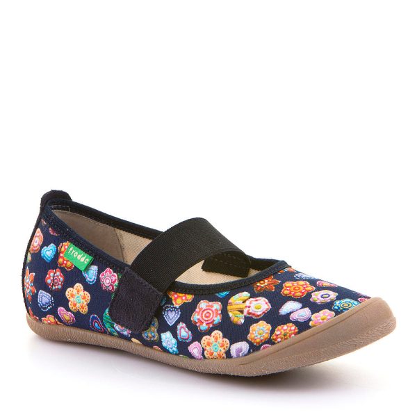 Casual Kid s Mary Jane Canvas Ballerina - Navy Print Cheap