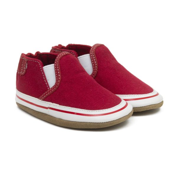 Soft Soles Liam Shoes - Red Canvas For Cheap