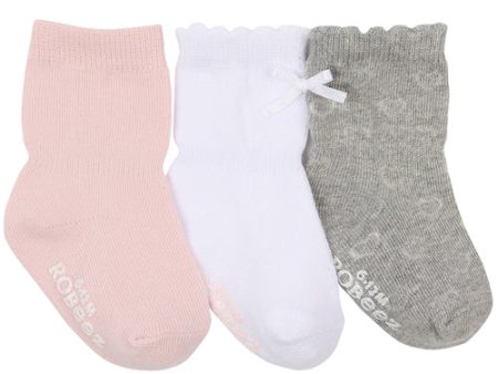 3 pack Girlie Girl Basic Socks - Gray White Pink Online now