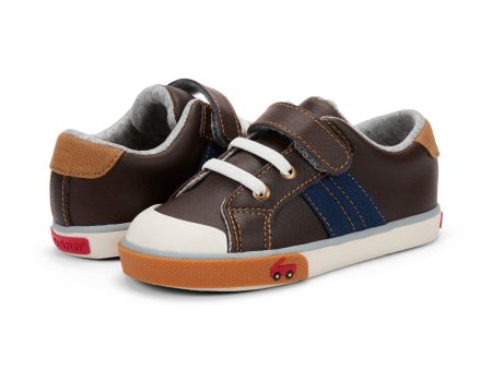 Lucci Kid s Leather Sneaker - Brown Navy Sale