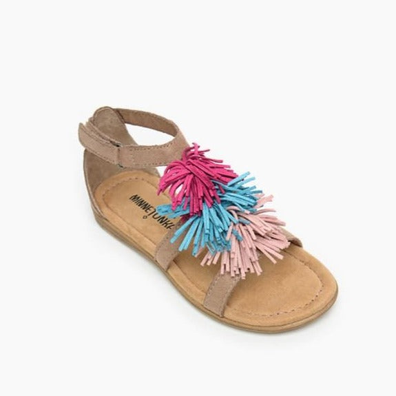 Kids  Eloise Leather Sandal - Taupe Multi Fashion