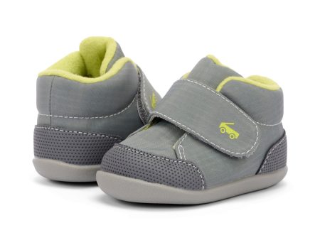 Casey (First Walker) Infant Bootie -  Gray Lime Discount