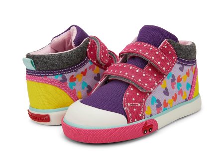 Kya Hi-Top Sneaker - Purple Hearts Mix Cheap