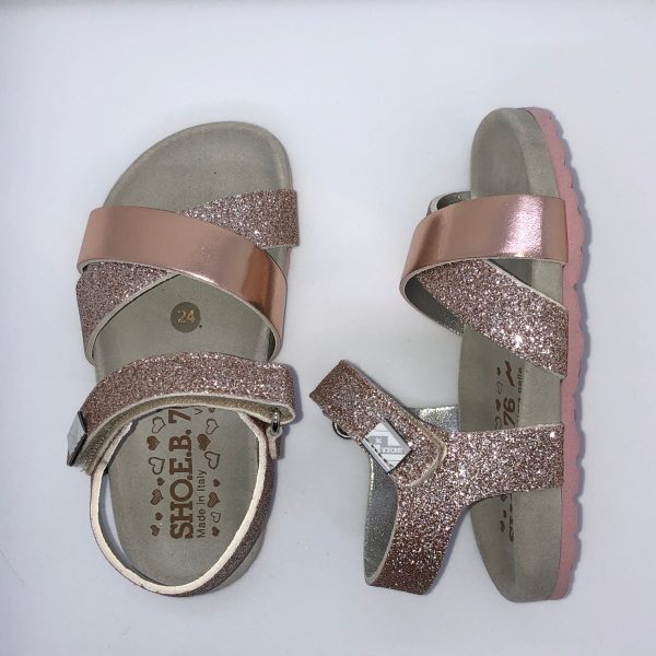 Sho.e.b.76 Kids Glitter Sandal - Rose Gold Online