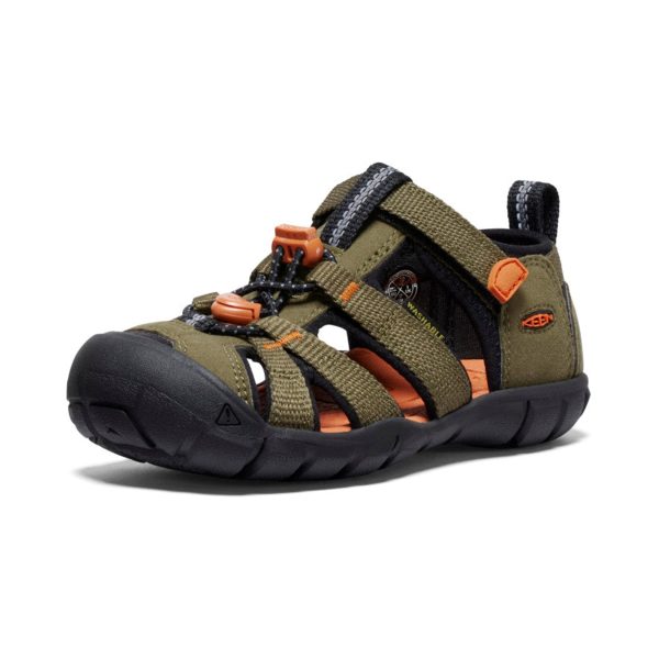 Seacamp II Kids  CNX Active Sandal - Dark Olive Gold Flame For Sale