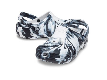 Classic Kid s Marbled Clog - Black, White Cheap