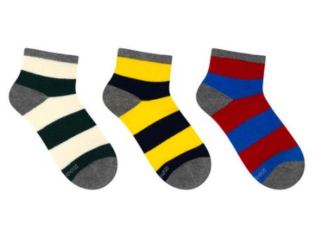 Rugby Stripes 3-Pack Quarter Socks For Cheap