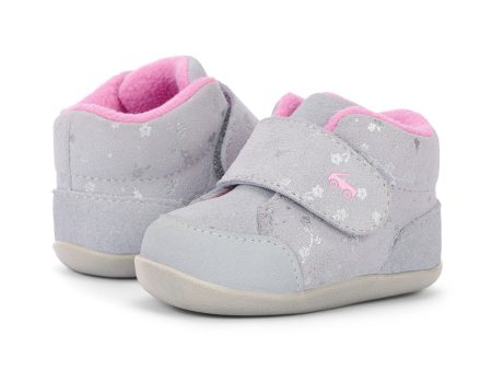 Casey Mini (First Walker) Infant Bootie - Gray Suede For Sale