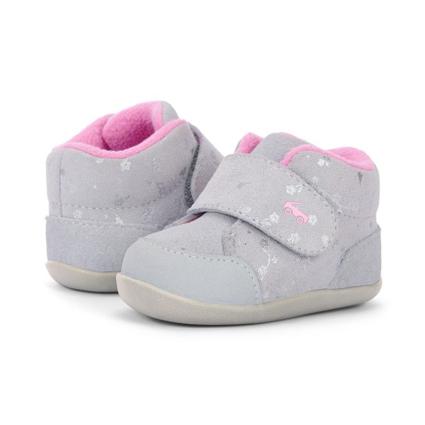 Casey Mini (First Walker) Infant Bootie - Gray Suede For Sale