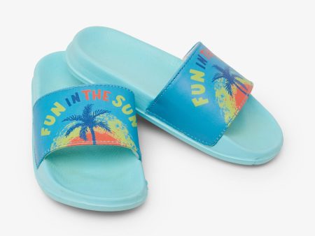 Fun In The Sun Slide On Sandals - Aruba Blue Online now