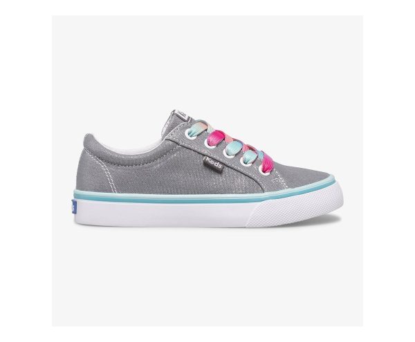 Jump Kick Kid s Lace Sneaker - Grey Canvas For Sale