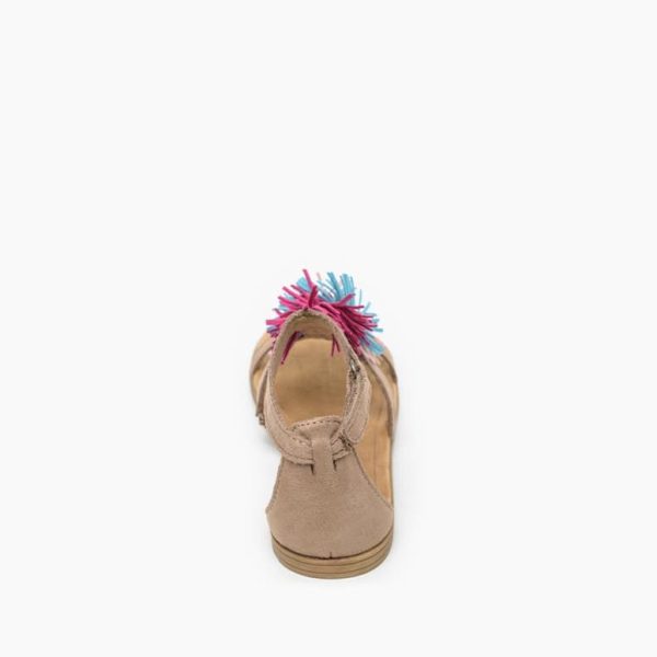 Kids  Eloise Leather Sandal - Taupe Multi Fashion