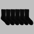 6pk Crew Kid s Athletic Socks - Black Discount