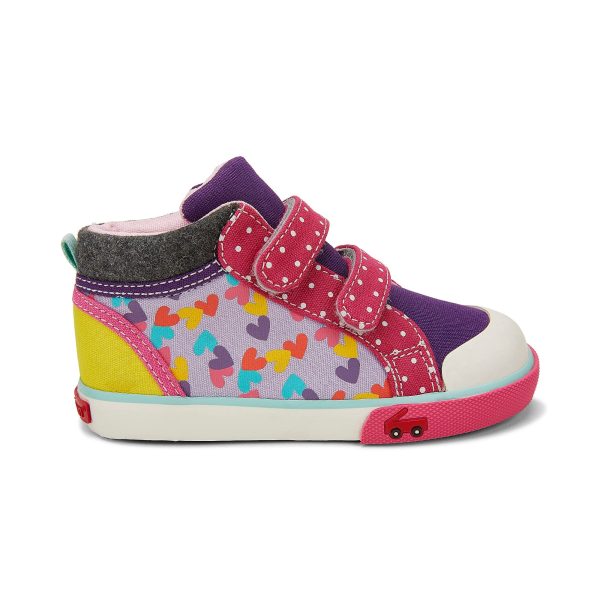 Kya Hi-Top Sneaker - Purple Hearts Mix Cheap