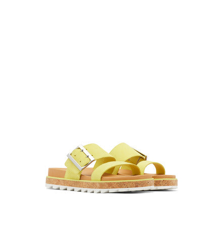 Roaming Buckle Women s Leather Slide Sandal - Sunnyside Yellow Cheap