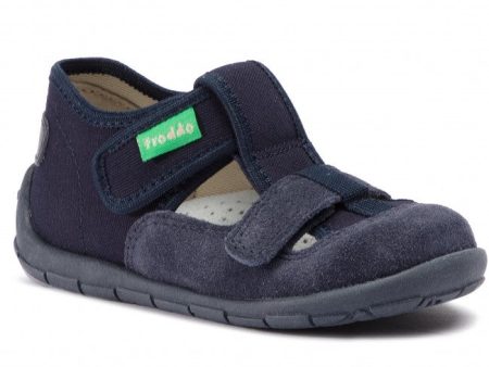 Canvas Kid s Euro Sandal - Navy Textile Fashion