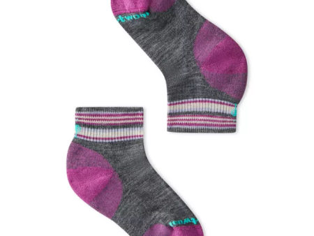 Hike Light Cushion Kids Ankle Socks - Gray Purple Supply