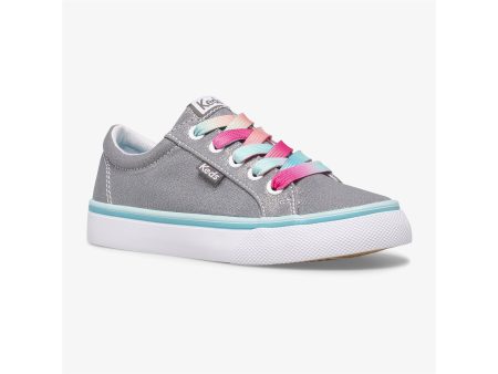 Jump Kick Kid s Lace Sneaker - Grey Canvas For Sale