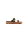 Roaming Buckle Women s Leather Slide Sandal - Velvet Tan For Discount