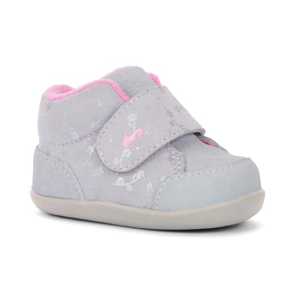 Casey Mini (First Walker) Infant Bootie - Gray Suede For Sale