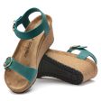 Papillio Soley Women s Leather Sandal - Lake Green Discount