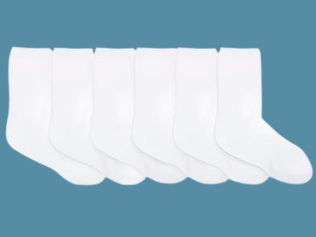 6pk Crew Kid s Athletic Socks - White Online Hot Sale