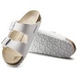 Arizona Adult Birko Flor Sandal - White with Silver Buckles Discount