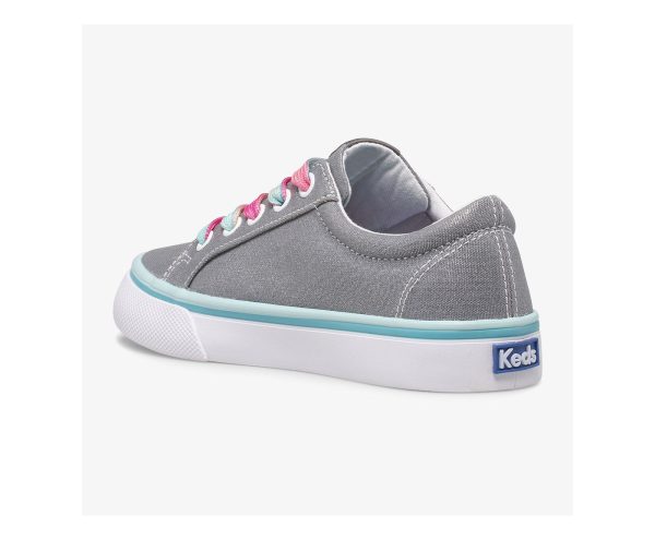 Jump Kick Kid s Lace Sneaker - Grey Canvas For Sale