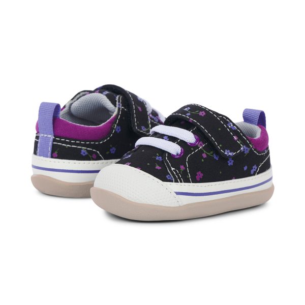 Stevie II (First Walker) Infant Shoe - Black Floral Hot on Sale