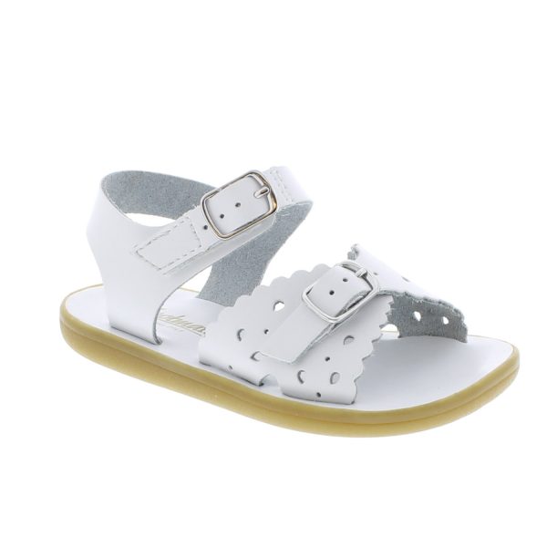 Ariel Casual Kid s Sandal - White Leather For Cheap