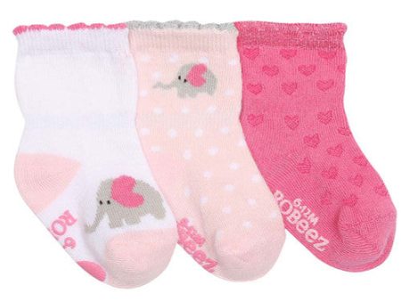 Little Peanut Baby Socks 3pk - Pink Elephants For Sale