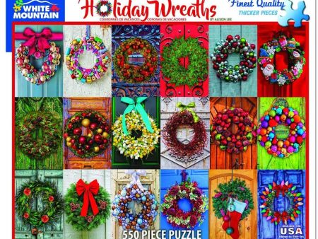 ⭐HOLIDAY⭐ Holiday Wreaths Jigsaw Puzzle - 550 Piece Online Sale