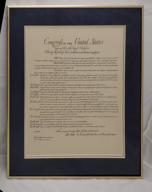 Bill of Rights in Classic Finish Metal Frame Discount