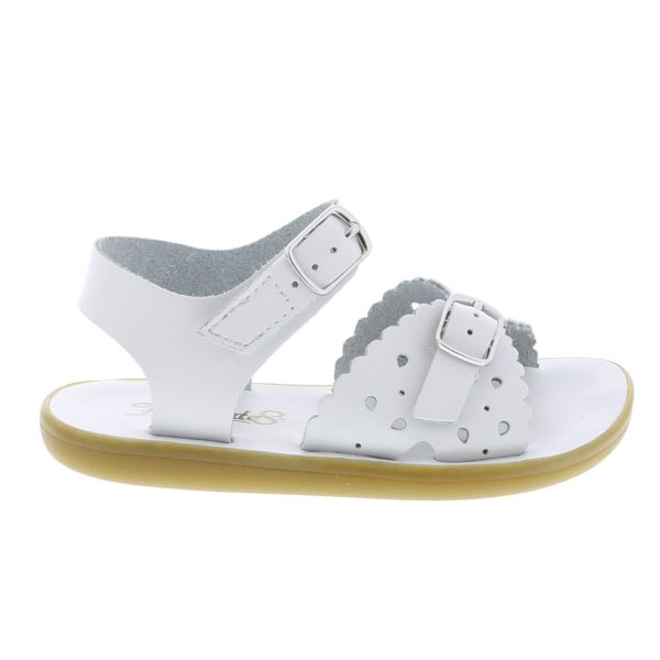 Ariel Casual Kid s Sandal - White Leather For Cheap