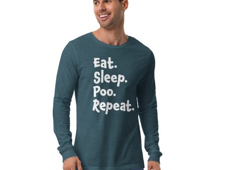 Eat Sleep Poo Repeat Long Sleeve Tee (Multiple Colors) Online Sale