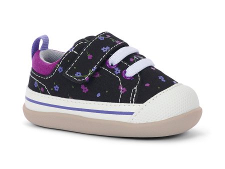 Stevie II (First Walker) Infant Shoe - Black Floral Hot on Sale