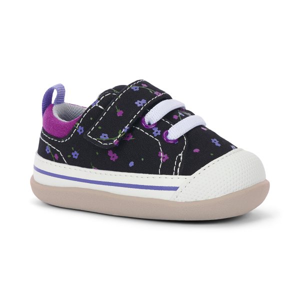 Stevie II (First Walker) Infant Shoe - Black Floral Hot on Sale