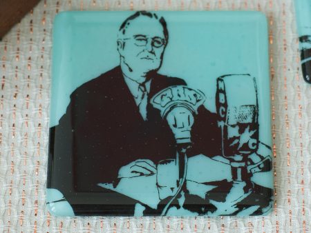 Franklin Delano Roosevelt Fused Glass Coaster Supply