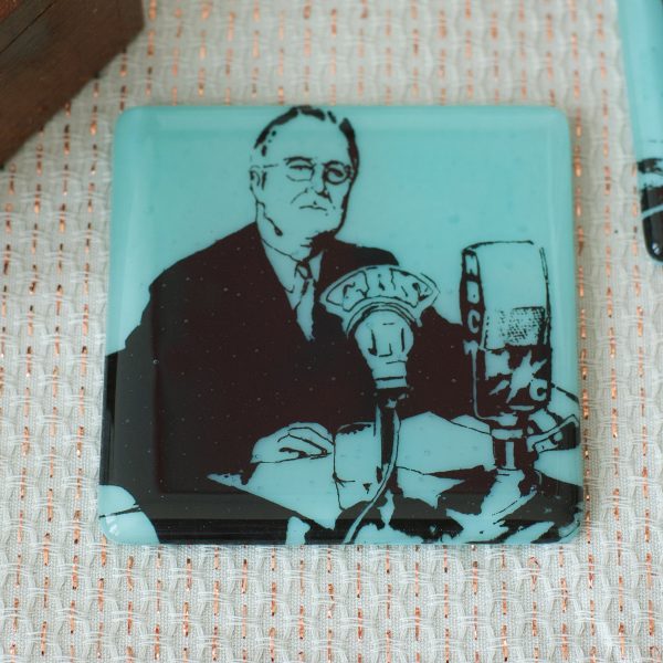 Franklin Delano Roosevelt Fused Glass Coaster Supply