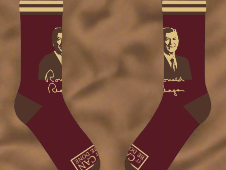 Ronald Reagan It Can Be Done Crew Socks Hot on Sale